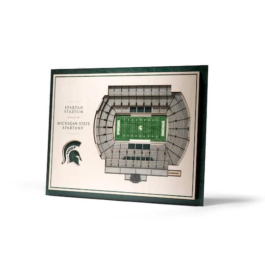 NCAA 5-Layer StadiumView Wall Art By Youthefan in Michigan State Spartans | 13" x 17" x .63" | Michaels®